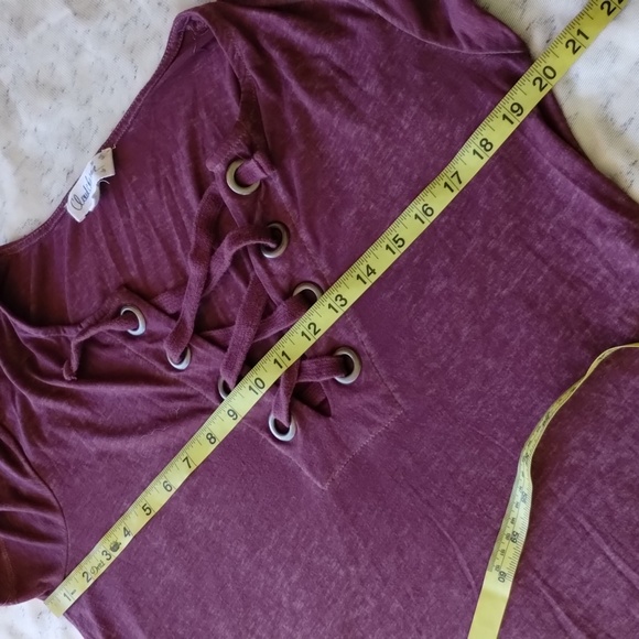 Cloud Chaser Maroon Sheer Burnout With Criss Cross Front - Picture 9 of 13